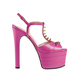 T Strap High Heel Platform Sandals