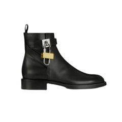 Metal Embellished Leather Ankle Boots