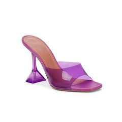 PVC High Heel Naked Mules Sandals