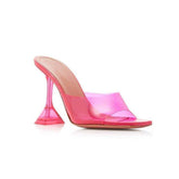 PVC High Heel Naked Mules Sandals
