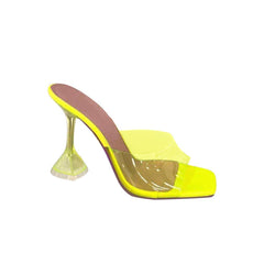 PVC High Heel Naked Mules Sandals