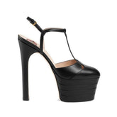 T-Strap High Heel Platform Sandals
