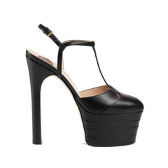 T-Strap High Heel Platform Sandals