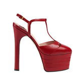 T-Strap High Heel Platform Sandals