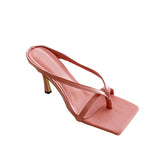 Leather Flip Flop Mules Sandals - 6.5cm