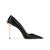 Leather Mid Heel Pumps