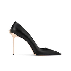 Leather Mid Heel Pumps