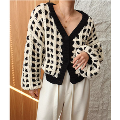 Checkered Knitwear Sweater