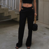 Cut Out Wide Leg Pants