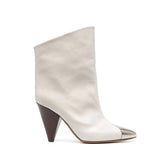 Metal Plated Leather Ankle Boots