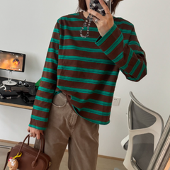 Striped Long Sleeves Top