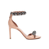 Button High Heel Sandals