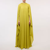 Fold Detailed Maxi Evening Dress Gown