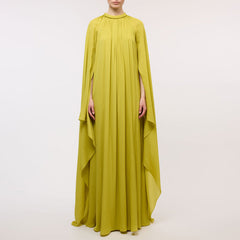 Fold Detailed Maxi Evening Dress Gown