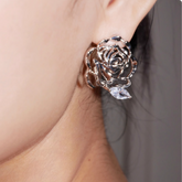 Diamante Flower Earrings - Pair