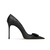 Bow Mid Heel Pumps - 8cm