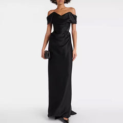 Off-Shoulder Evening Dress Gown