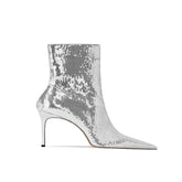 Sequinned Stiletto Heel Ankle Boots - 6cm