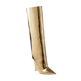 Wedged Heel Knee High Boots