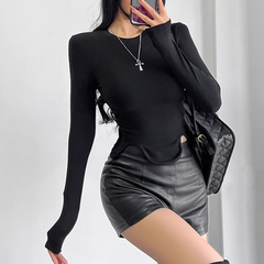 Asymmetric Hem Cropped Top