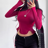 Asymmetric Hem Cropped Top