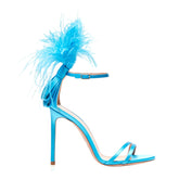 Feather High Heel Sandals - 9.5cm