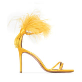Feather Mid Heel Sandals - 7.5cm