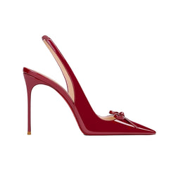 Bow Slingback Mid Heel Sandals - 8cm