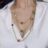 Pearl And Gem Multi-Layers Necklace
