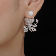 Butterfly Pearl Earrings - Pair