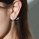 Diamante Star Earrings - Pair