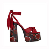 Printed Block Heel Platform Sandals