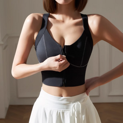 Yoga Pilates Zip Fitted Sports Bra