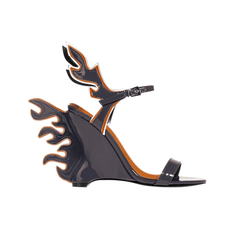 Ankle Strap Wedged Heel Sandals - 10cm