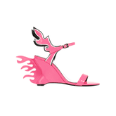 Ankle Strap Wedged Heel Sandals - 7cm