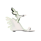 Ankle Strap Wedged Heel Sandals - 10cm
