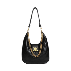 Quilted Metal Lock Cross Body Bag