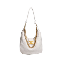 Quilted Metal Lock Cross Body Bag