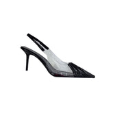 PVC Mid Heel Pumps - 7.5cm