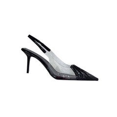 PVC Mid Heel Pumps - 7.5cm