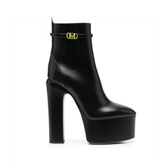 Buckled Block Heel Platform Ankle Boots