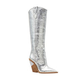 culptured Heel Western Cowboy Knee High Boots