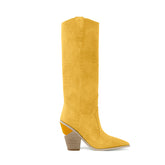 culptured Heel Western Cowboy Knee High Boots