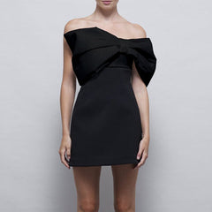 Bow Off-Shoulder Mini Dress