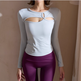 Yoga Pilates Cut Out Fitted Fitness Top