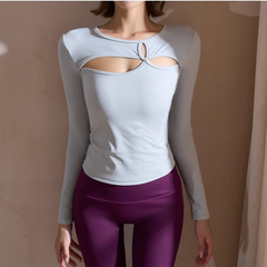 Yoga Pilates Cut Out Fitted Fitness Top