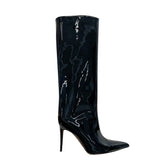 Patent Leather High Heel Knee High Boots