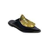 Metal Embellished Flat Slippers Slides