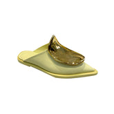 Metal Embellished Flat Slippers Slides