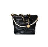 Chain And Pearl Quilted Cross Body Bag